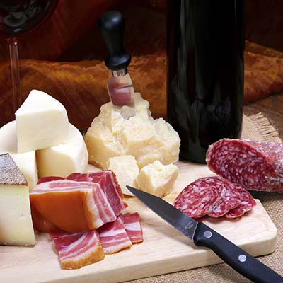 Bondgård med typiska produkter